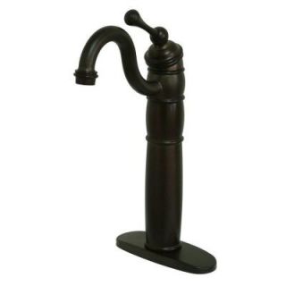 Kingston Brass Victorian Single Hole 1 Handle High Arc Bathroom Vessel Faucet in Oil Rubbed Bronze HKB1425BL