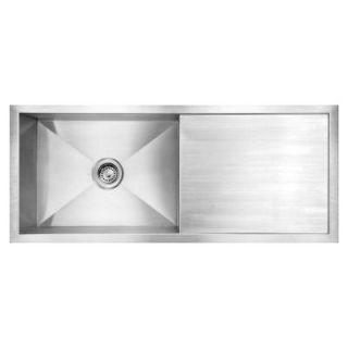 Whitehaus Undermount Stainless Steel 39 1/2x18 3/4x7 1/2 0 Hole Single Bowl Kitchen Sink in Brushed Stainless Ste WHNCM4019 BSS