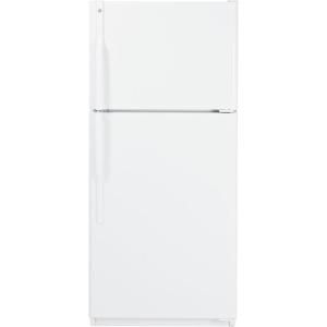 GE 28 in. W 18.0 cu. ft. Top Freezer Refrigerator in White, Energy Star GTH18EBEWW