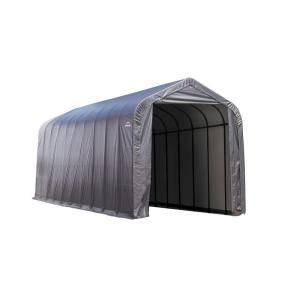 ShelterLogic 15 ft. x 40 ft. x 16 ft. Grey Cover Peak Style Shelter 95843.0