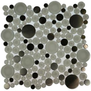 Splashback Tile Contempo Eskimo Pie Circles 12 in. x 12 in. x 8 mm Glass Floor and Wall Tile (1 sq. ft.) CONTEMPO ESKIMO PIE CIRCLES GLASS TILE