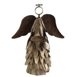 Home Decorators Collection 18 in. H Small Natural Driftwood Angel Candle Holder DISCONTINUED 1835010910