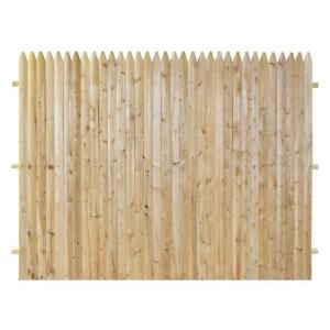 2.4 in. x 6 ft. x 8 ft. Moulded Stockade Dowelled White Cedar Fence Panel FMS48471626/U