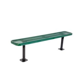 Ultra Play 6 in. Diamond Green Commercial Park Surface Mount Bench without Back Surface Mount PBK942SM V6G