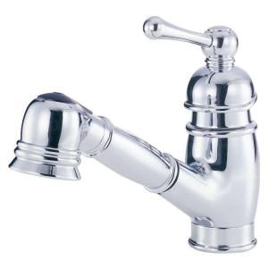Danze Opulence Single Handle Pull Out Sprayer Kitchen Faucet in Chrome D457014