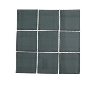 Splashback Tile Contempo Blue Gray Polished Glass   6 in. x 6 in. x 8 mm Floor and Wall Tile Sample (1 sq. ft.) L6B8 GLASS TILE
