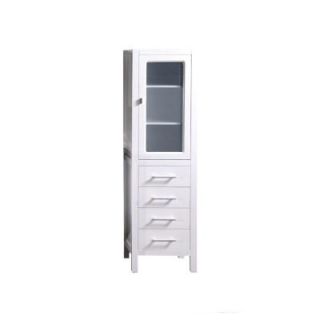 Design Element 18 in. W x 18 in. D x 66 in. H Linen Cabinet in White CAB004 W