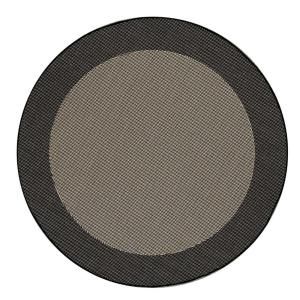 Direct Home Textiles Simple Border Black 8 ft. Indoor/Outdoor Round Area Rug DISCONTINUED 6776 9696 546