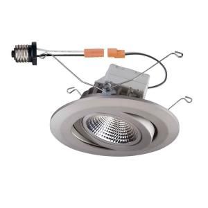 Commercial Electric 5 in. Brushed Nickel Recessed Gimbal LED Trim CER5742BN