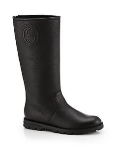 Gucci Soho Logo Embossed Leather Boots