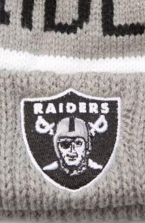 47 Brand Hats The Oakland Raiders Calgary Pom Beanie in Grey Black