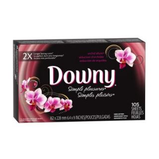 Downy Simple Pleasures 105 Count Fabric Softener Sheets with Orchid Allure Fabric Scent 003700024443