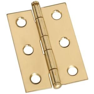 Stanley National Hardware 2 in. Solid Brass Button Tip Hinge CD5303 2 BUTTON TP HGE 3