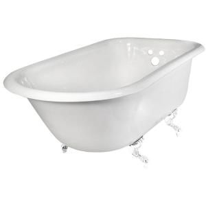 Elizabethan Classics 54 in. Wall Tapped Roll Top Tub with White Feet ECR54BWH