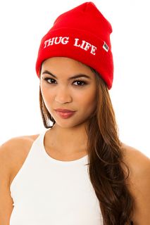 Married to the Mob Beanie Thug Life Red