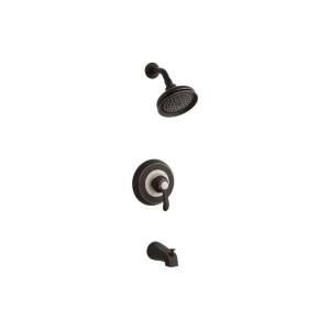 KOHLER Fairfax 1 Handle Tub and Shower Faucet in Oil Rubbed Bronze (Valve not included) K T12007 4E 2BZ