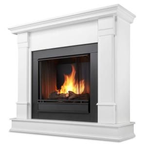 Real Flame Silverton 48 in. Gel Fuel Fireplace in White G8600 W