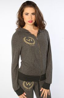 Wildfox Track Hoody Polo Match Zip Up Sweatshirt Knight Black   Miss KL