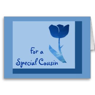 Happy Birthday, Cousin, blue tulip Cards