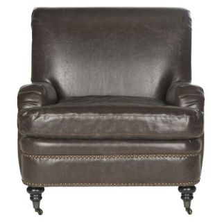 Club Chair: Upholstered Chair: Safavieh Annabelle Club Chair   Dark Brown