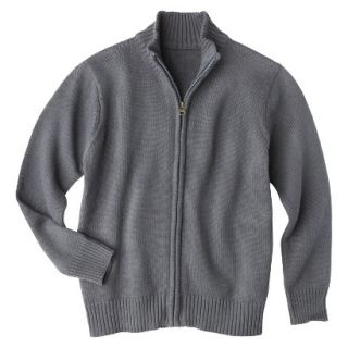 Cherokee Boys School Uniform Zippered Cardigan   Charcoal L