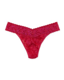 Original Rise Shimmer Lace Thong, Red