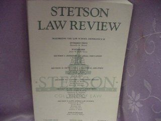 Stetson Law Review, Maximizing the Law School Experience II, Vol. XXIX, Spring 2000, Number 4: Books
