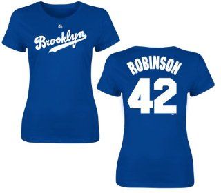 Brooklyn Dodgers Jackie Robinson Womens Name and Number T Shirt : Sports Fan T Shirts : Sports & Outdoors