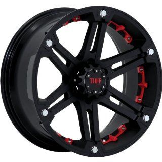 Tuff T01 17 Black Red Wheel / Rim 6x5.5 with a  13mm Offset and a 108.0 Hub Bore. Partnumber T01GK6M13O108R: Automotive