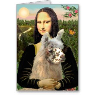 Mona Lisa & Her Llama Greeting Card