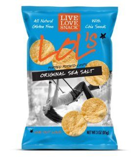 Live Love Snack   LOL's Popped Potato Chips, Original Sea Salt, (with Chia Seeds), Case of FIFTEEN Bags, Each Bag is 3 oz (Pack of 15): Health & Personal Care