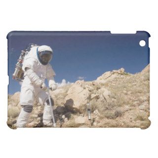 Astronaut stands beside a core sampling tool iPad mini cover