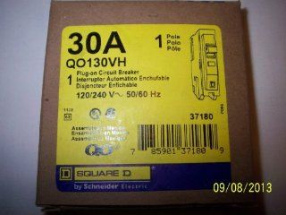 QO130VH SQUARE D 30 AMP, 1 POLE, 22K CIRCUIT BREAKER 1P 30A 120/240V PLUG ON   Thermal Magnetic Circuit Breakers  