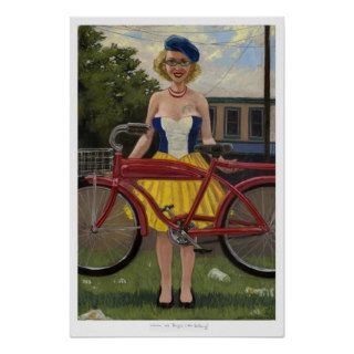 Woman and Bicycle (After De Kooning) Print