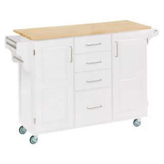 Kitchen Cart: Home Styles Cart With Wood Top   White (Large)