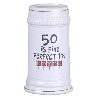 50th birthday gifts, 50 is 5 perfect 10s mugs