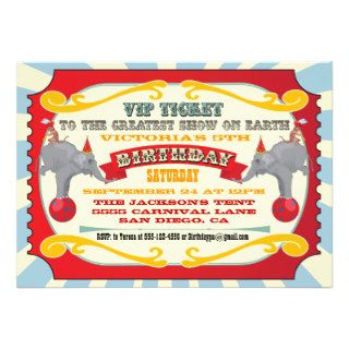 Circus or Carnival Ticket Birthday Invitation