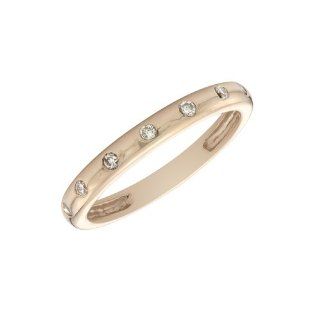 Moonlight Diamond Ring in 14k Rose Gold: Fine Ring: Jewelry