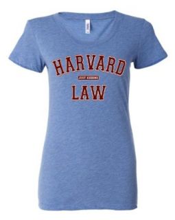 Womens Harvard Law Just Kidding Funny Tri Blend Short Sleeved T shirt: Clothing