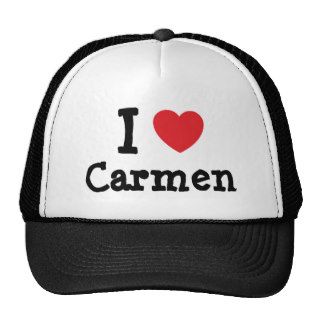 I love Carmen heart custom personalized Mesh Hats