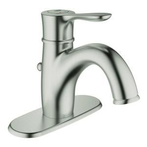 GROHE Parkfield Single Hole Single Handle Bathroom Faucet with Escutcheon in Brushed Nickel 23306EN0