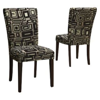 Dining Chair: Dolce Print Chair   Black/Brown (Set of 2)