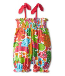 le top Aloha! Smocked Sunsuit with Shoulder Ties Girls Jumpsuit & Rompers One Piece (Pink)