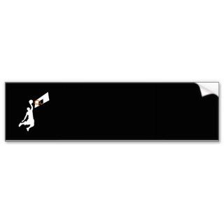 Slam Dunk Basketball Player   White Silhouette Bumper Sticker