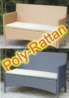 Poly Rattan Sofa + Gartenbank diverse Farben118x48x77cm: Garten