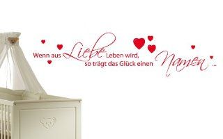 Wandtattoo "Wenn aus Liebe Leben wird." W112 (58x14 cm) rot: Küche & Haushalt