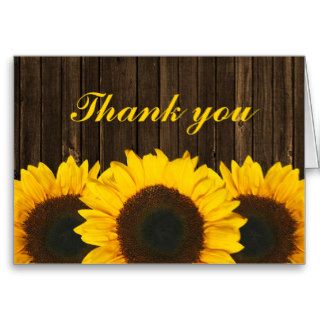 Sunflower Barn Wood Thank You Cards