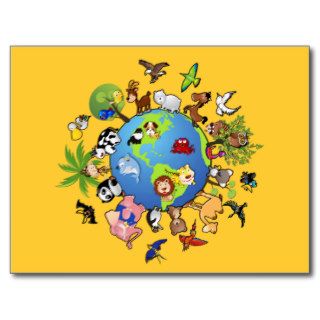 Peaceful Animal Kingdom   Animals Around the World Postcards