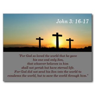 John 3:16 17 Scripture Memory Card Post Cards