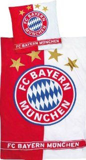 FCB / FC Bayern München Bettwäsche Linon 'Fahne' (135x200 cm + 80x80 cm): Spielzeug
